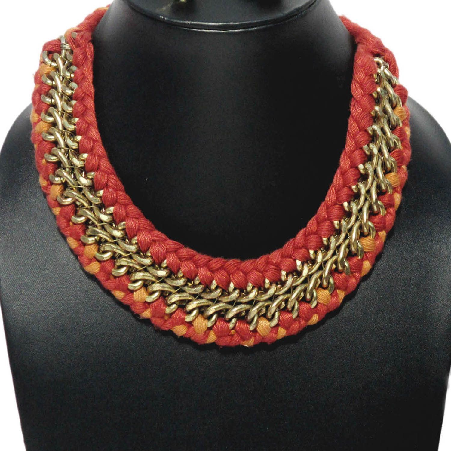 VR Designers Metal, Fabric Necklace thumbnail 2