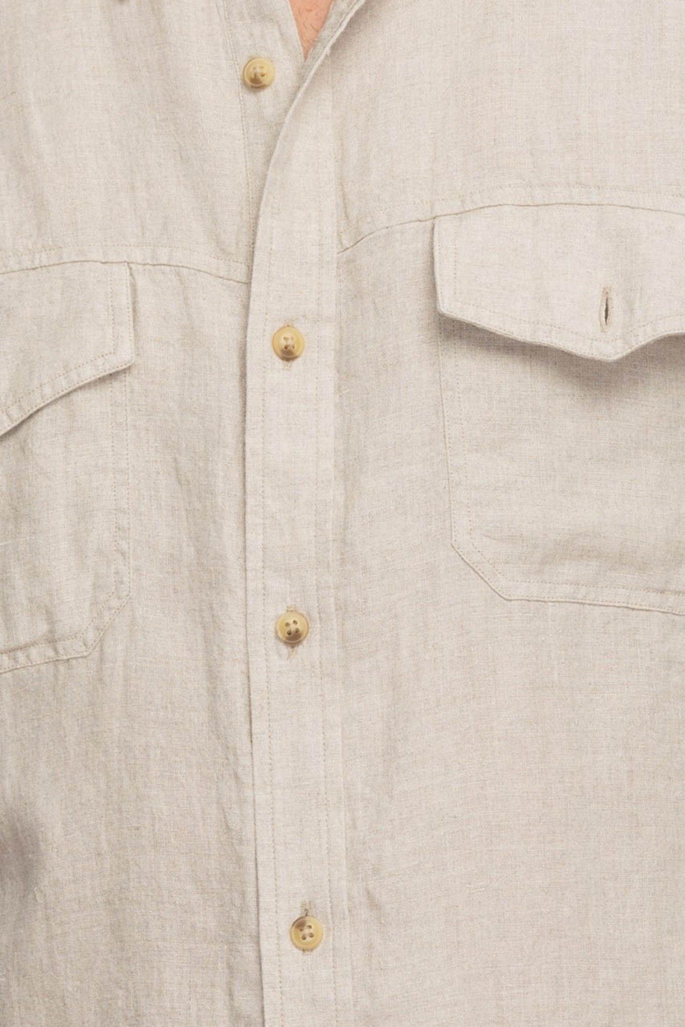 Cotton World Men's Solid Casual Linen White Shirt thumbnail 3