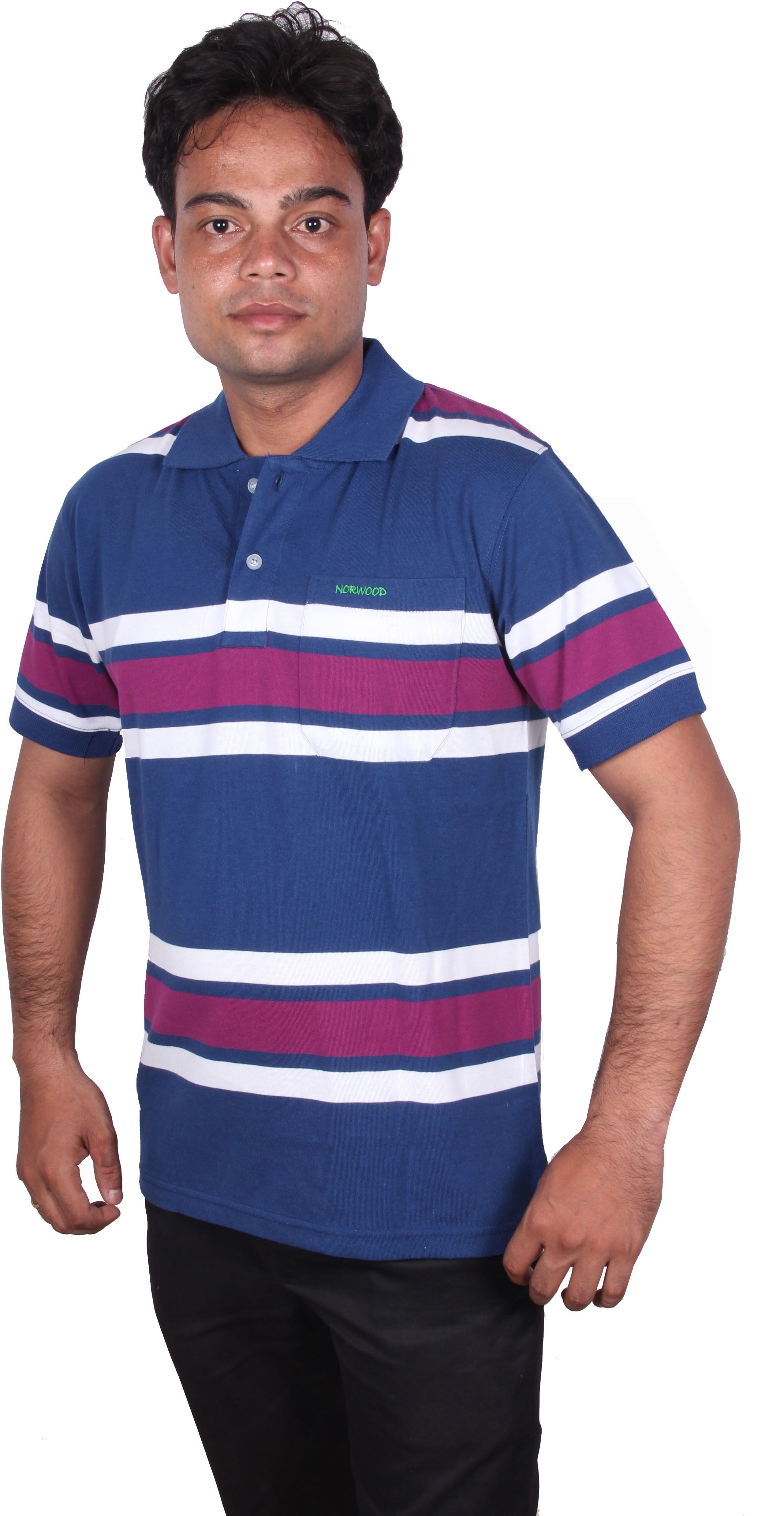 Norwood Striped Men's Polo Neck T-Shirt