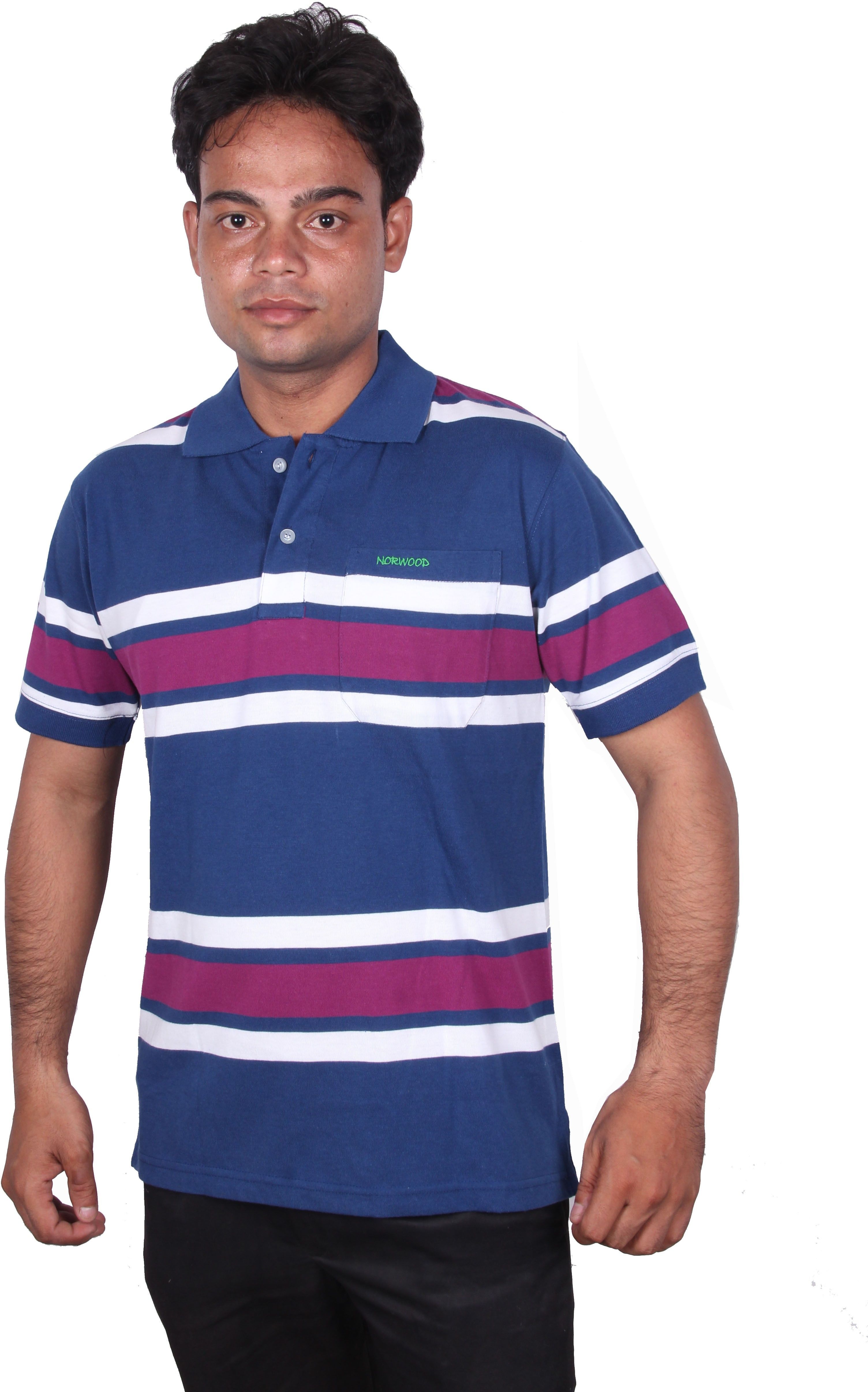 Norwood Striped Men's Polo Neck T-Shirt thumbnail 3